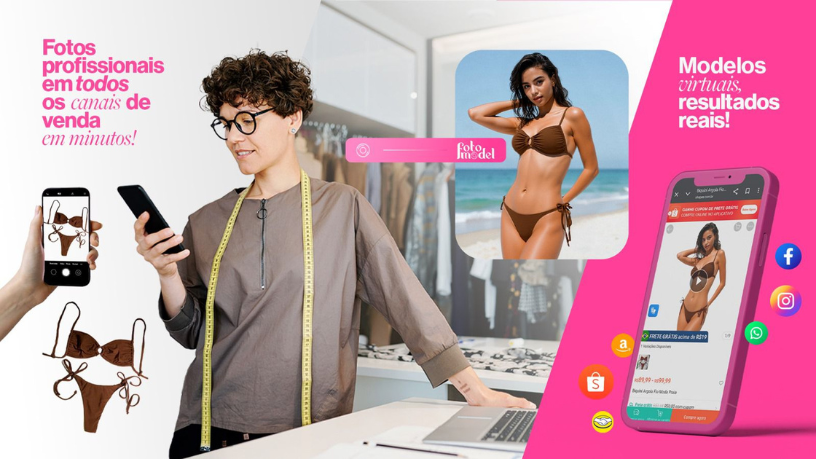 Com a FotoModel, sua marca entra no futuro da moda: campanhas instantâneas e alinhadas às novidades do mercado.